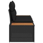 vidaXL Canapé de jardin Noir 184 x 62 x 85cm polyrotin