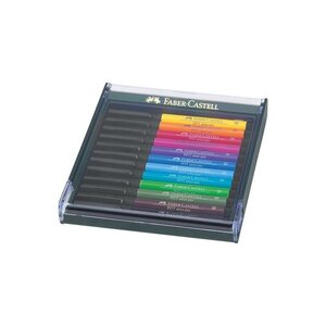 Box de 12 Pitt Artist Pen Feutre Pointe Pinceau 12 Couleur Bright FABER-CASTELL