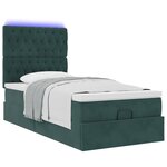 vidaXL Cadre de lit ottoman avec matelas vert foncé 100x200 cm velours