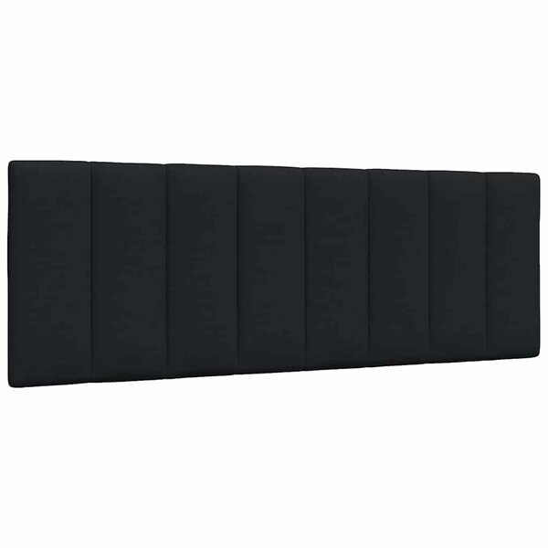 vidaXL Coussin de tête de lit noir 140 cm tissu