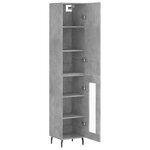 vidaXL Buffet haut Gris béton 34 5x34x180 cm Bois d'ingénierie