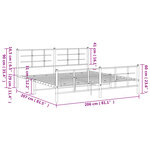 vidaXL Cadre de lit métal sans matelas et pied de lit blanc 200x200 cm