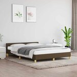 vidaXL Cadre de lit sans matelas marron foncé 140x190 cm tissu