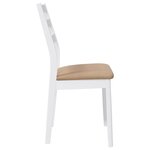 vidaXL Chaises à manger coussins 2 Pièces blanc bois massif caoutchouc