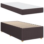 vidaXL Cadre de lit avec matelas Marron foncé 80 x 200 cm tissu