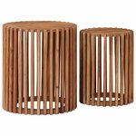 vidaXL Ensemble de Tables de Chevet Artisanales 2 Pièces Marron Teck