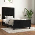 vidaXL Cadre de lit sans matelas noir 100x200 cm velours