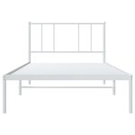 vidaXL Cadre de lit métal sans matelas avec tête de lit blanc 90x190cm