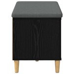 vidaXL Banc d'entrée avec coussin Chêne noir 80 x 38 x 46 cm