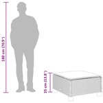 vidaXL Tabouret de jardin et coussin beige 63 5x56x32cm résine tressée