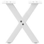 vidaXL Pieds de table basse en forme de X  2 pièces  blanc  30 x (30-31) cm  acier