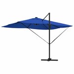 vidaXL Parasol Roma à Bras Déporté Bleu  Noir 352 x 251 x 265 cm