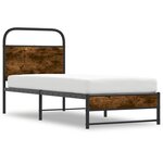 vidaXL Cadre de lit sans matelas chêne fumé 75x190cm bois d'ingénierie
