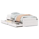 vidaXL Cadre de lit sans matelas blanc 90x190 cm bois de pin massif