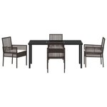 vidaXL Ensemble de salle à manger pour jardin 5 Pièces Marron Poly rotin