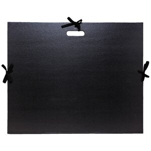 Carton à dessin kraft noir vernis avec rubans et poignée 59x72 cm pour format raisin  x5 EXACOMPTA