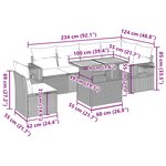 vidaXL Salon de jardin 7 Pièces avec coussins noir résine tressée