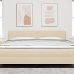 vidaXL Tête de lit LED avec bandes LED Crème 180 cm tissu