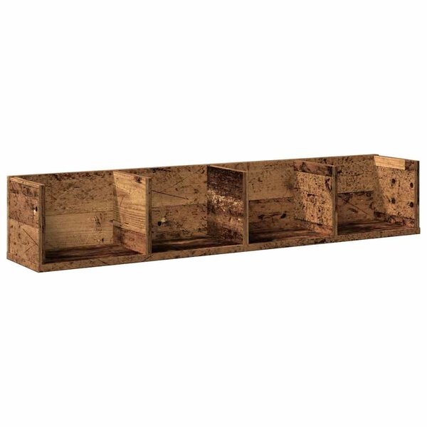vidaXL Étagère murale à CD vieux bois 100x18x18 cm bois d'ingénierie