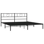 vidaXL Cadre de lit métal sans matelas avec tête de lit noir 200x200cm