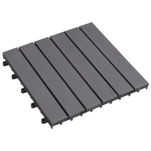 vidaXL Carreau de terrasse 10 pièces Gris 30 x 30 cm Bois d'acacia