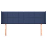 vidaXL Tête de lit avec oreilles Bleu 147x16x78/88 cm Tissu