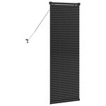 vidaXL Store de Fenêtre avec des rideaux Noir Aluminium