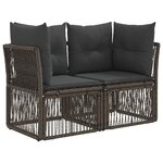 vidaXL Ensemble de canapé de jardin 11 Pièces Gris polyrotin