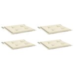 vidaXL Coussins de chaise de jardin lot de 4 crème 40x40x4 cm