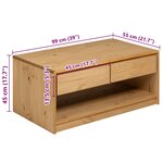 vidaXL Table basse SAUDA chêne 99x55x45 cm bois de pin massif