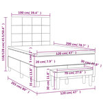 vidaXL Sommier à lattes de lit avec matelas Gris foncé 120x200cm Tissu