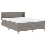 vidaXL Sommier avec Matelas Taupe - 160x200 cm Tissu