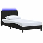 vidaXL Cadre de lit sans matelas Hanko noir 100x200 cm tissu