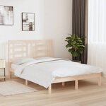 vidaXL Cadre de lit Bois de pin massif 140x190 cm