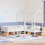 vidaXL Ensemble de lit et de banc avec toit sans matelas 75x190 cm