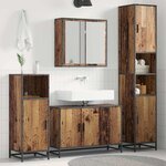 vidaXL Ensemble de mobilier de salle de bain 3 Pièces Bois Ancien