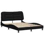vidaXL Cadre de lit sans matelas Hvar noir 120x200 cm tissu