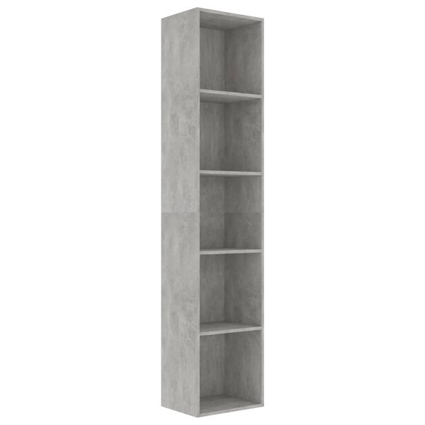 vidaXL Bibliothèque Gris béton 40x30x189 cm Bois d’ingénierie