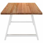 vidaXL Table à manger marron clair bois de chêne massif rectangulaire