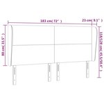 vidaXL Tête de lit avec oreilles Noir 183x23x118/128 cm Tissu