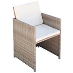 vidaXL Salon de jardin encastrable avec coussins 11 Pièces Rotin Beige
