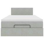 vidaXL Lit ottoman avec matelas gris clair 120x190 cm velours