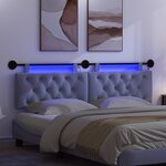 vidaXL Tête de lit suspendue Avec lumière LED Bleu denim Tissu