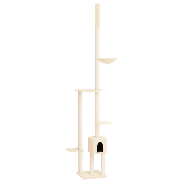 vidaXL Arbre à chat du sol au plafond Crème 258 5-284 5 cm