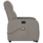 vidaXL Fauteuil inclinable de massage électrique Taupe Tissu