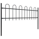 vidaXL Clôture de jardin avec dessus en cerceau Acier 17 x 0 6 m Noir