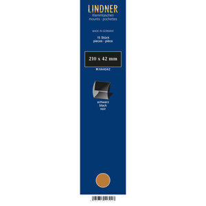 Bandes Klemmfix double soudure 210 x 42 mm pour timbres-poste. Fond - Noir