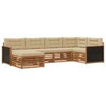 vidaXL Ensemble de canapés d'extérieur 6 pc Naturel et Beige