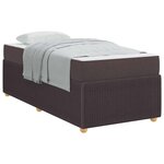 vidaXL Cadre de lit avec matelas Marron foncé 90 x 200 cm tissu