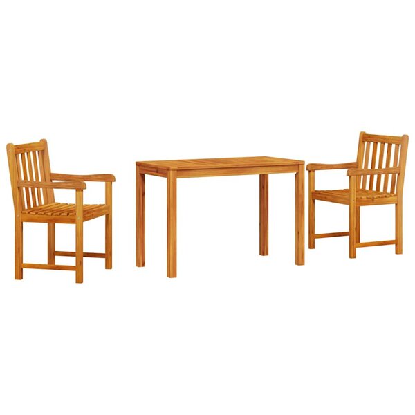 vidaXL Ensemble de salle à manger pour jardin 3 Pièces Marron